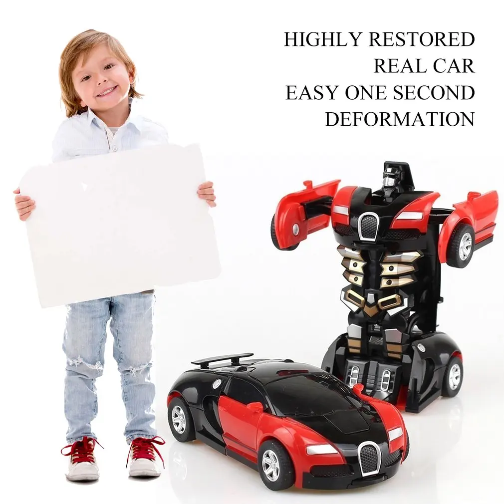 Красный цвет тип трансформации робот Игрушечная машина Аниме Фигурки игрушки ABS пластик столкновения трансформирующая модель подарок для детей