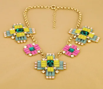 

KISS ME 2013 New Style Fashion Accessories Bohemia Multicolour Cross Exaggerated Necklace