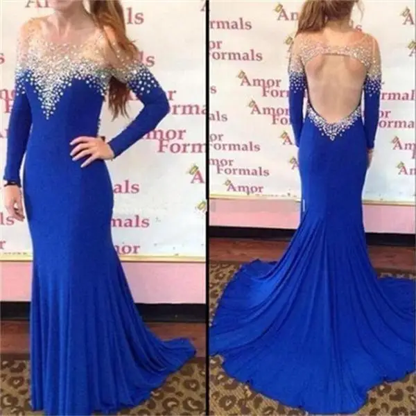 2019 Handgemaakte Moeder van de Bruid Jurken Lange Mouwen See-Through Kralen Kristallen Jurken Dragen Bruiloft vestidos de fiesta 2019 Handgemaakte Moeder van de Bruid Jurken Lange Mouwen See-Through Kralen Kristallen Jurken Dragen Bruiloft vestidos de fiesta