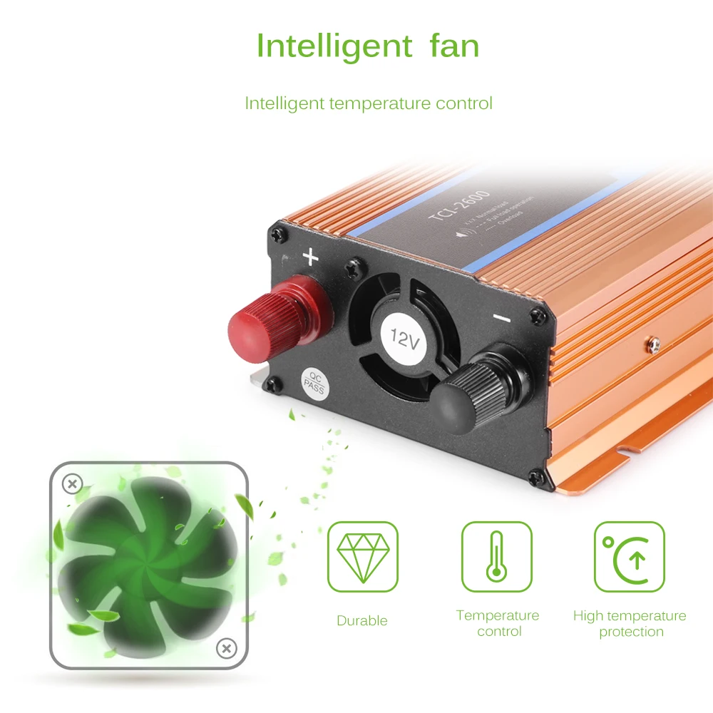 Автомобильный инвертор 2600 Вт DC 12 В в AC 220 В Преобразователь мощности зарядное устройство преобразователь защита от обратной полярности Автомобильный источник питания переключатель