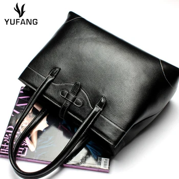 

YUFANG Genuine Leather Handbag Female Leisure Women Daily Bag British Style Travel Bag Vintage Shoulder Bag Classic Women Bag
