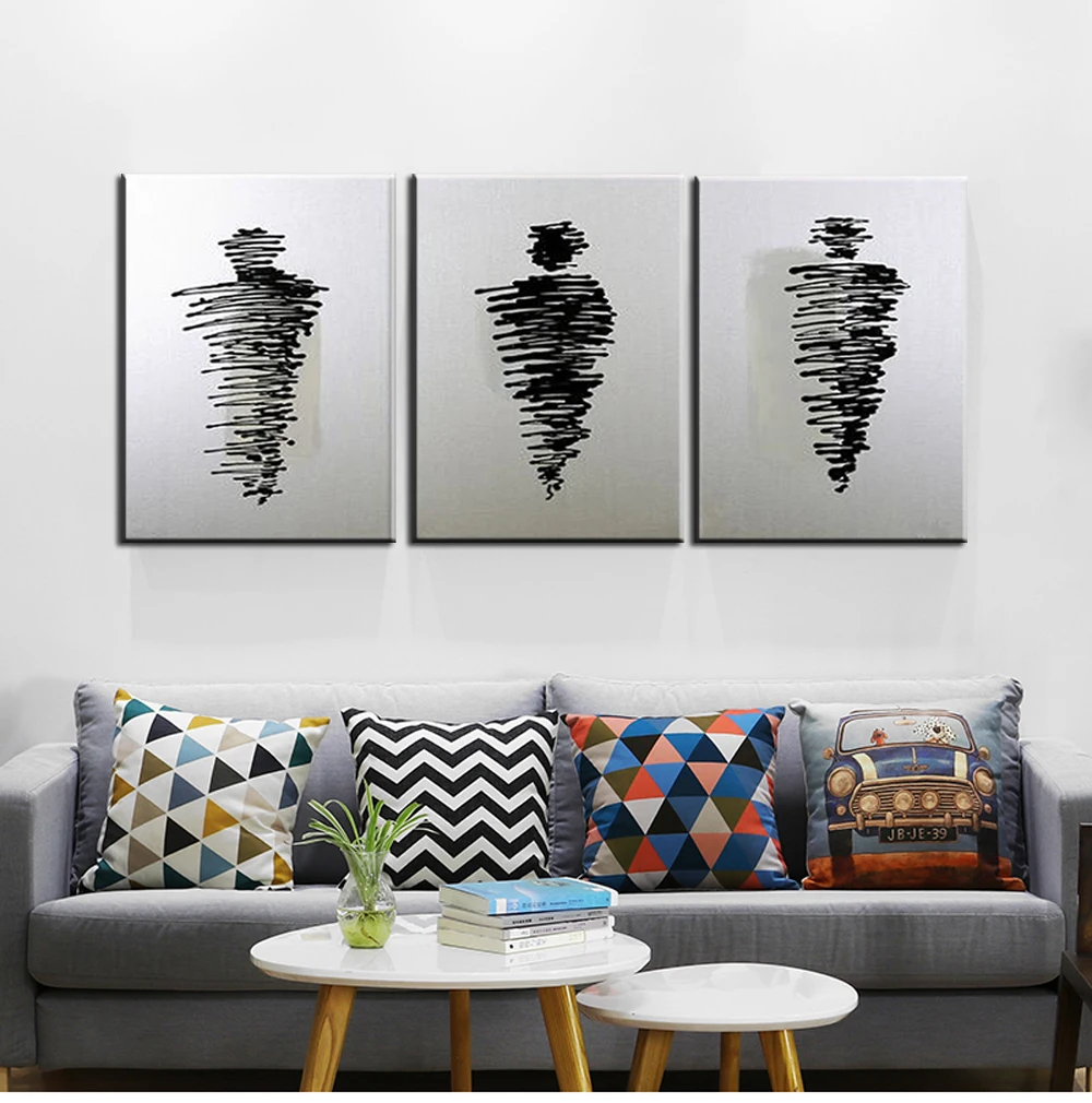 Black Wall Art Adorable 3 Piece Canvas Wall Art Black And White Oil Painting On Canvas Inspiration Design Black Wall Art Adorable 3 Piece Canvas Wall Art Black And White Oil Painting On Canvas 2018