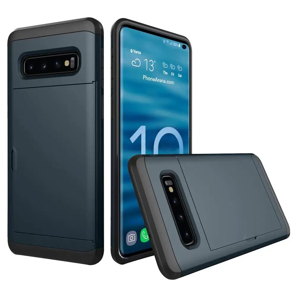 Чехол для телефона samsung Galaxy S10E Plus Lite Чехлы для samsung S9 S8 Plus S7 S6 Edge Plus Note8 9 чехлы с карманом для карт - Цвет: Темно-синий