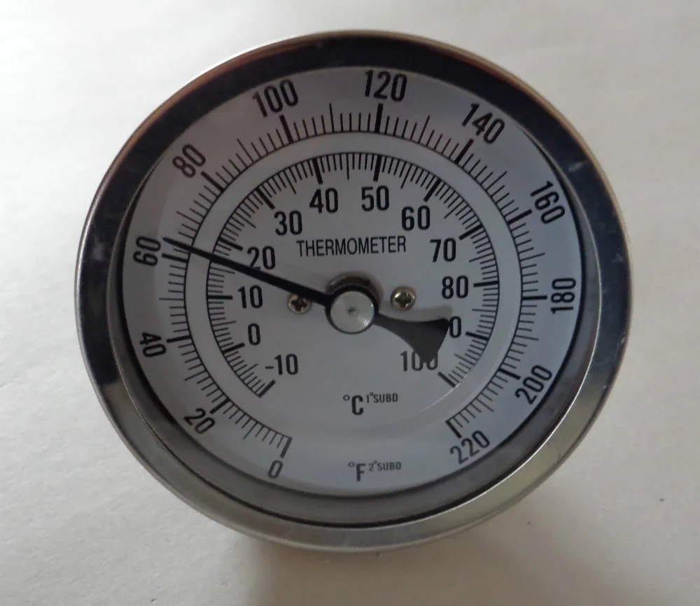 3" Dial Analog homebrew thermometer Weldless Kit 2" Probe 0 220 Degrees