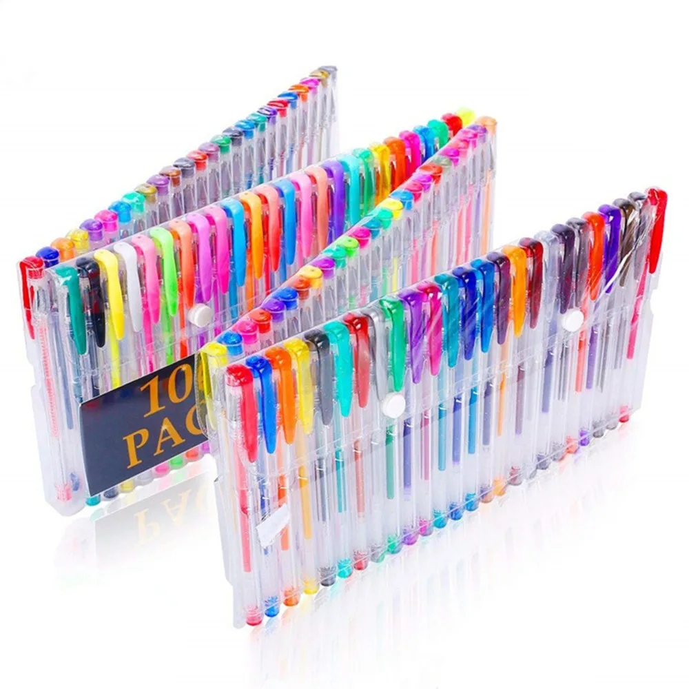 

60 100 Colored Gel Pens Set Glitter Pens With Storage Case For Kids Adults Gift Drawing Sketching Coloring Book Writing Doodling