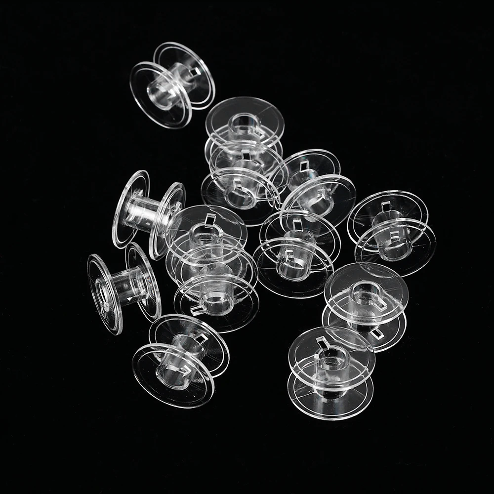 

20PCS/Lot 10*21mm Thread Bobbin Plastic Transparent Empty Coils For Brother Janome Singer Linen Spool Craft Storage Holder