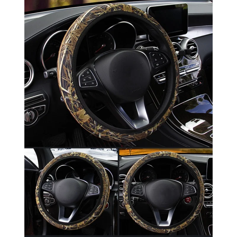 

New Camouflage Swimsuit Material SBR Non-Slip Elastic Band No Inner Ring Car Steering Wheel Cover Heat Resistant Easy To Clean