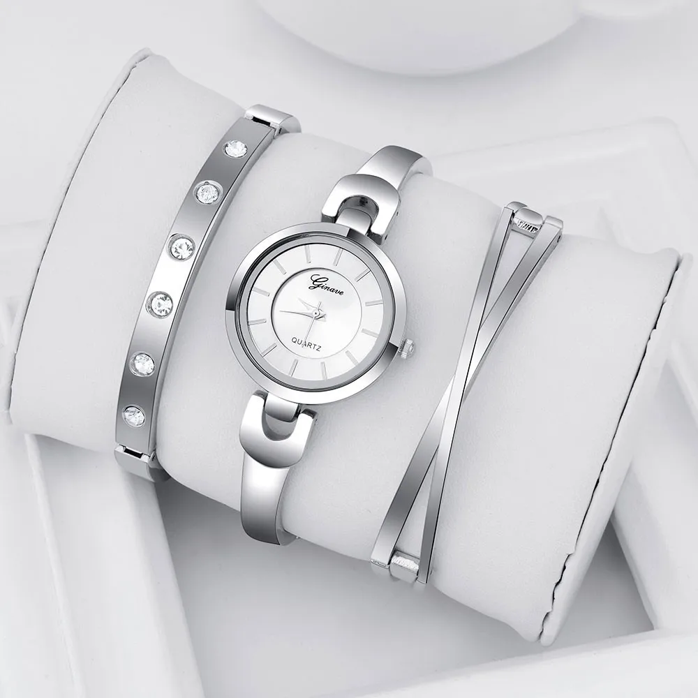 Часы для женщин модные роскошные нержавеющая сталь браслет ремешок кварцевые часы с круглым циферблатом Relogio женский браслет reloj