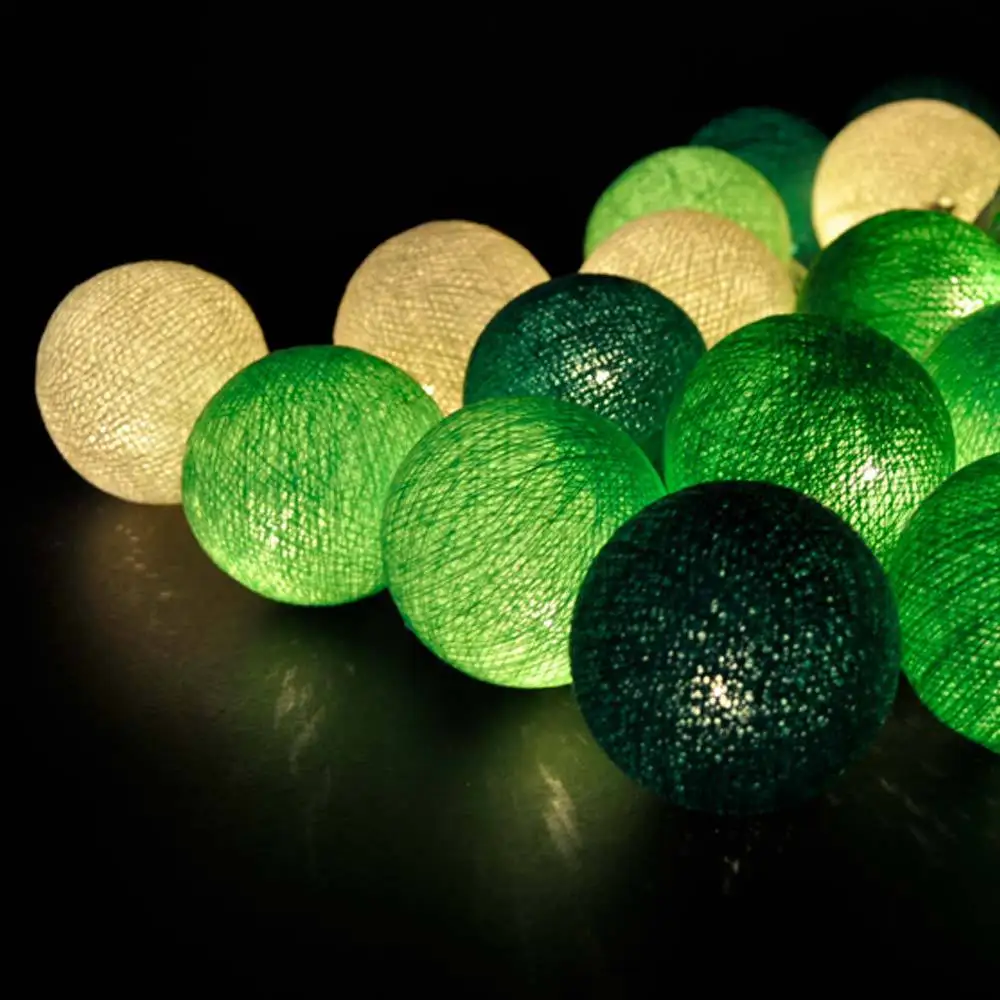 

20Balls/Set Verdant Green Cotton Ball High Qualit Festival lighting Decorate Sitting Room Festive & Party Supplies