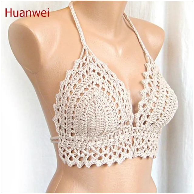 Summer new handmade hook bra bikini swimsuit beach underwear crochet top Rarefied Crocheted Tops