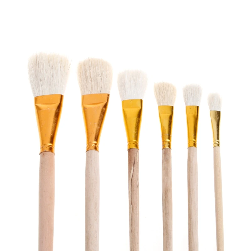 6 шт художника S набор кистей для рисования шерсти волос акварельные акриловые масляные краски