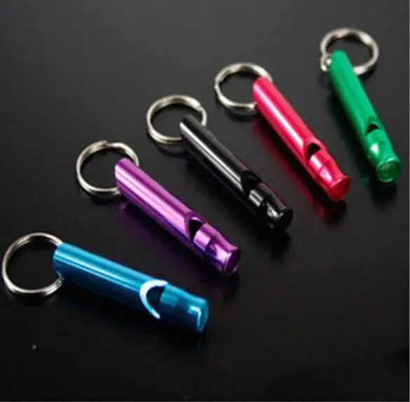 Aluminum Alloy Emergency Survival Whistle Outdoor Hiking Keychain First