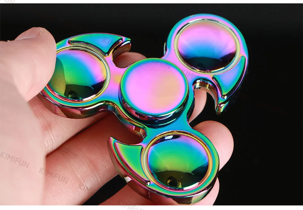 Прохладный три бусины красочные Tri-spinner продажи Kid подарок ручной Spinner Для аутизма и СДВГ уменьшить стресс Непоседа счетчик kimifun