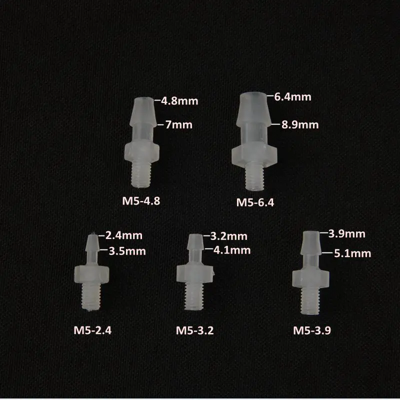 5 шт. NuoNuoWell пищевой M5 M6 наружная резьба до 2 мм~ 8 мм прямой разъем для шланга аквариума воздушный насос трубы аквариум адаптер