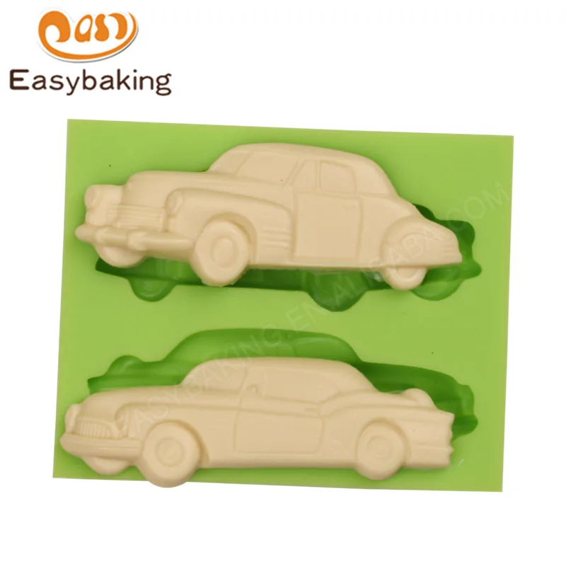Private Car & Bus Fondant Silicone Molds - 3Pc Traffic Theme Baking Molds For Chocolate, Candy, Cake Decoration, Cupcake Toppers