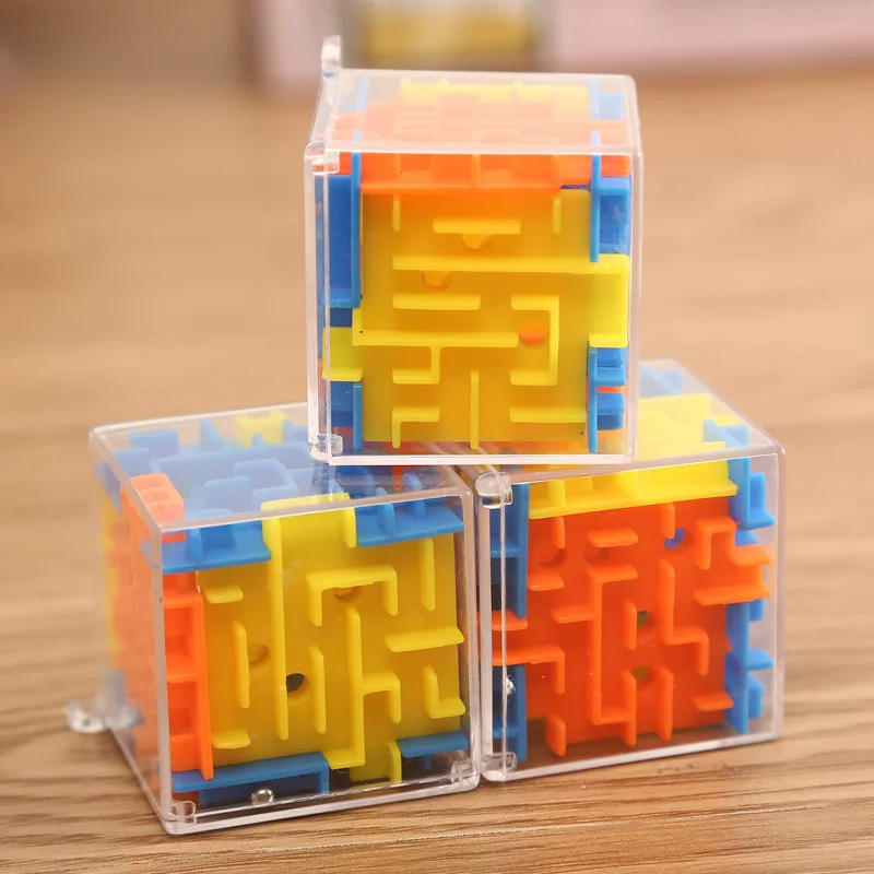 3,8 см 3D куб головоломка вращающийся лабиринт мяч игрушка ручной игровой Чехол Коробка забавная игра баланс раннего обучения игрушки для детей SC-E08