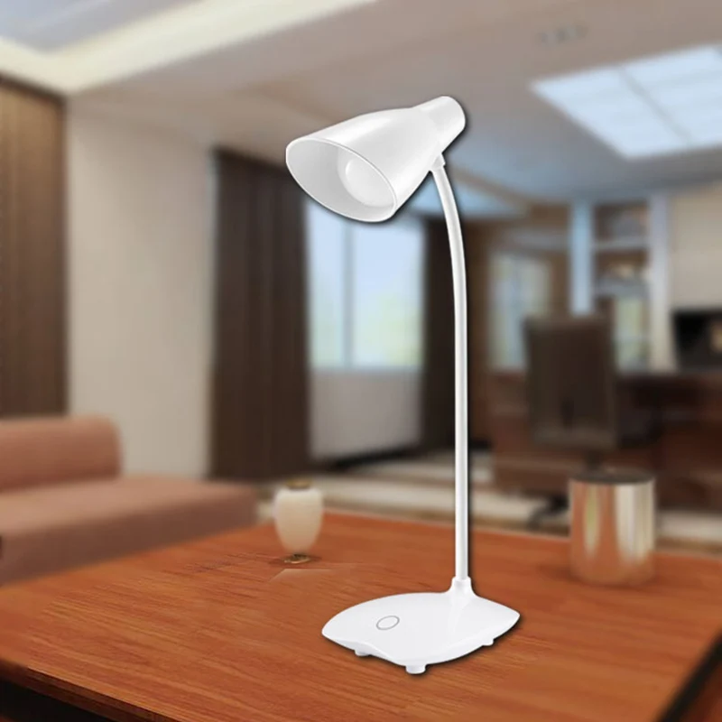 

Adjustable Brightness LED Desk Lighting Reading Home Office Flexible Neck Desk Lamp USB Rechargeable LO88