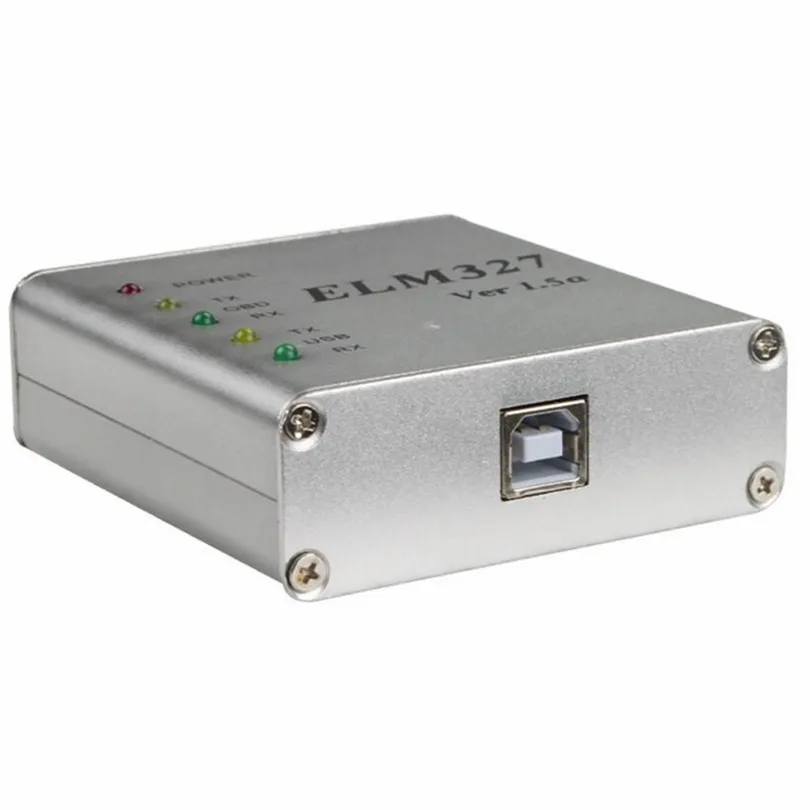 5 шт./лот DHL Бесплатная доставка ELM327 V1.5 металлический алюминиевый OBD2 USB интерфейс