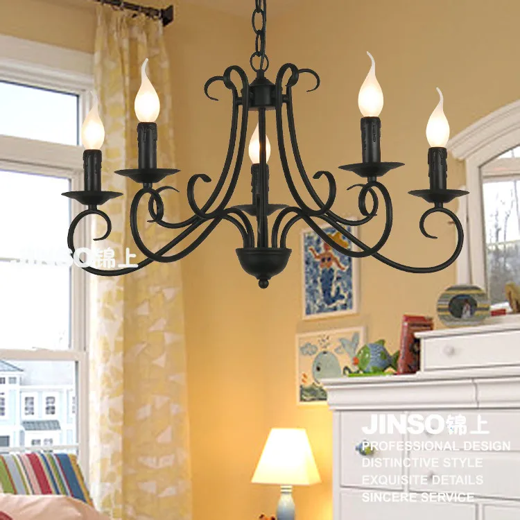 

north America europe vintage black iron Suspension Luminaire Lamparas Pendant Light Bar dining room bedroom lamp
