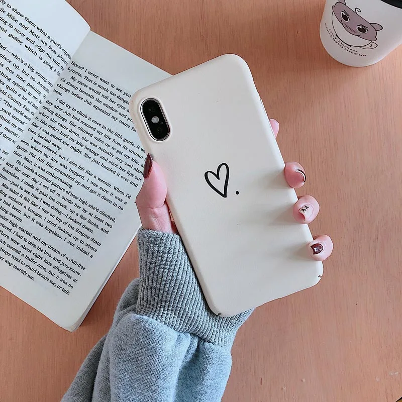 Simple Solid color phone case for iPhone6 6S 7 TUP Love phone case for iPhone7P 8 8P Personality phone case iPhoneX XS XR MAX