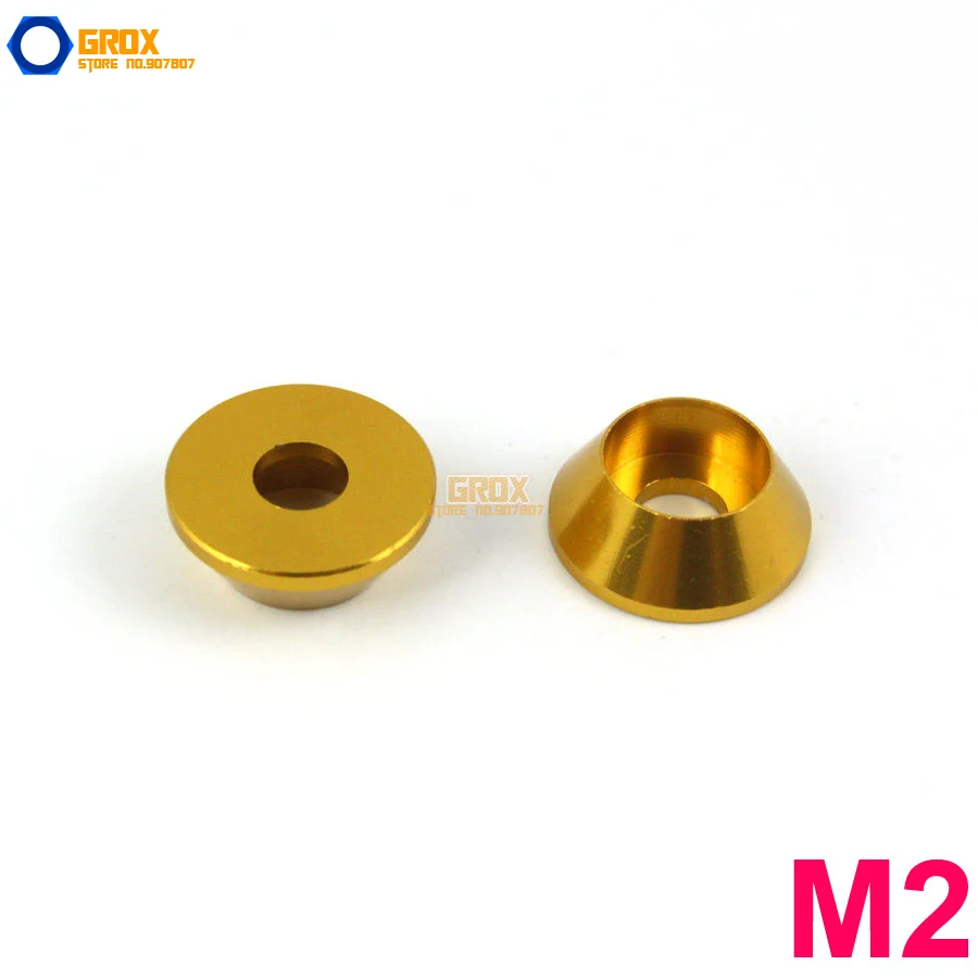 

30 шт., алюминиевые шайбы M2 Gold