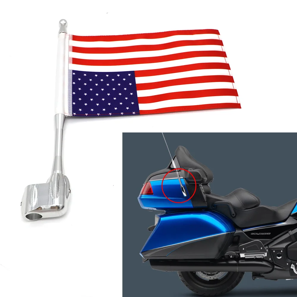 Moto Dress Up Flag Pole Rear Tail Side Portapacchi Verticale Americano Per Honda Goldwing Gl1800 Moto 2001-2011