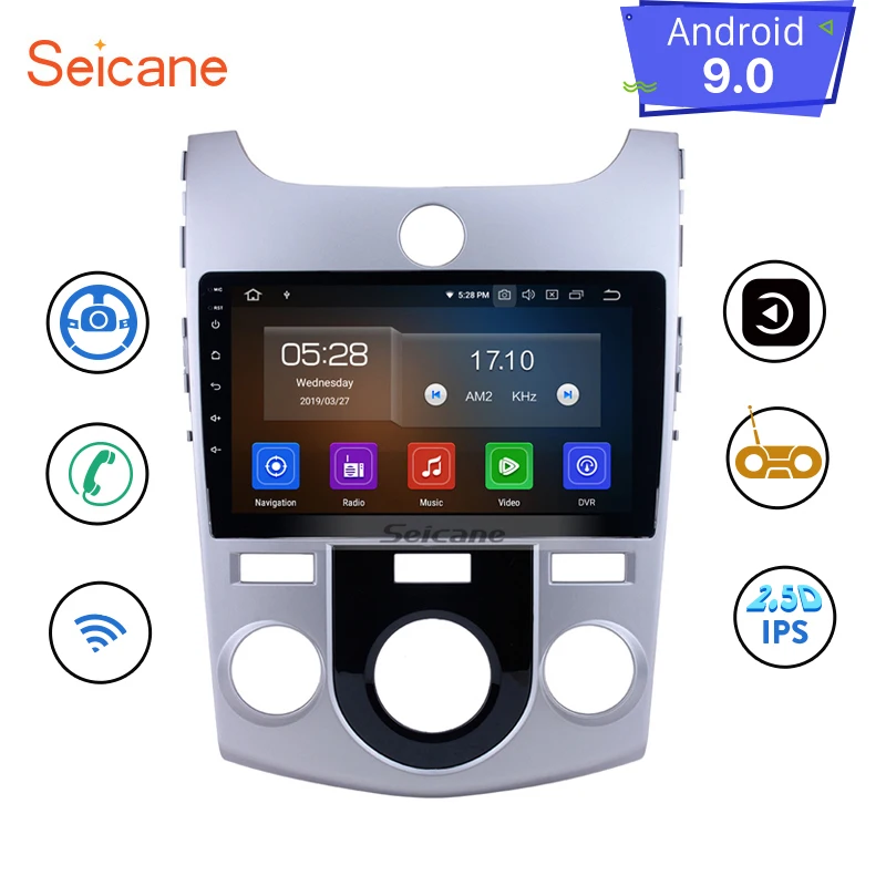 

Seicane 9 inch Android 9.0 IPS Screen Car GPS navi Unit Radio Player 8-Core for 2008-2011 2012 KIA FORTE(MT) With Carplay
