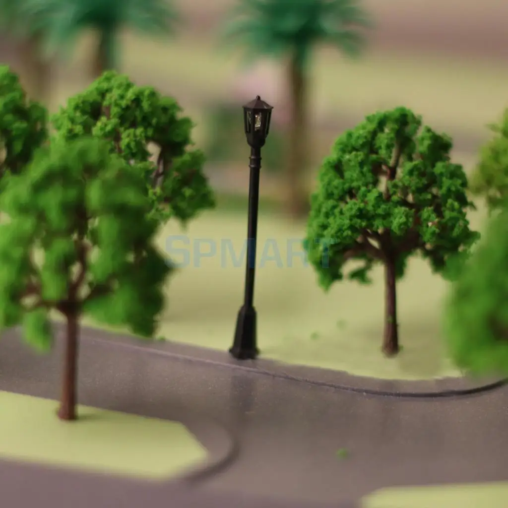 40pcs Garden Lamp Lights Model Pagoda Trees Street Diorama Scenery N Z Scale