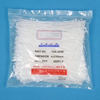 

500PCS wholesale 4*200mm Self-locking Plastic Nylon Cable Ties,Wire Zip Tie free shipping