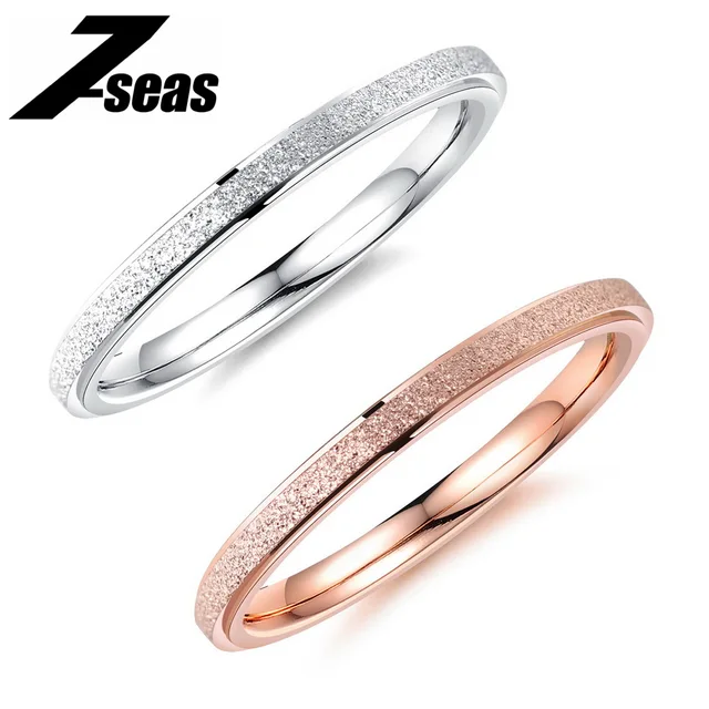 7seas Simple Ultra Thin Wedding Rings For Women Foggy Surface 2mm 7seas Simple Ultra Thin Wedding Rings For Women Foggy Surface 2mm Wide Rose Gold Color Female