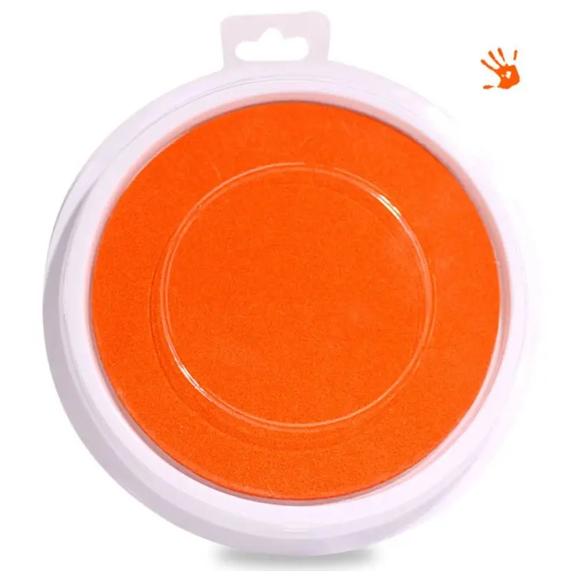 Одиночные цветные штемпельные подушечки DIY картина на палец забавный большой круглый для детей обучающая игрушка для рисования несколько вариантов - Цвет: orange