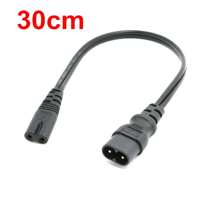 

C-8 IEC 60320 C8 Plug to C7 C-7 Receptacle Male to Female Extension Power Supply Main Adapter Cable 30cm 1fr