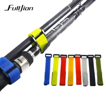 Fulljion 1pc acessórios de pesca reutilizável vara de pesca titular cinta suspensórios gancho laço cordão cinto pesca equipamento ferramentas(China)
