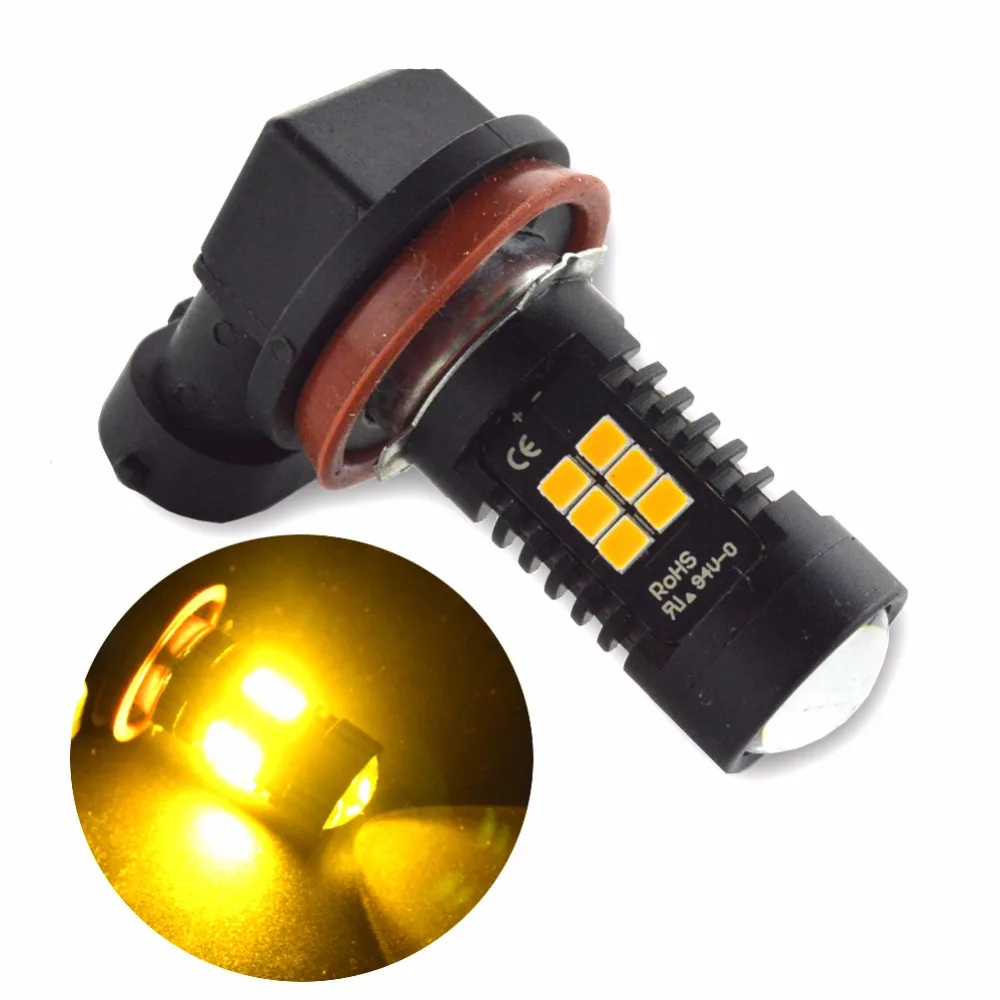 

8W Extremely Bright H8 h11 Golden Yellow 9005 9006 H4 H7 LED Lights For Cars Fog Lamps or Driving Light Replacement 12-24V White