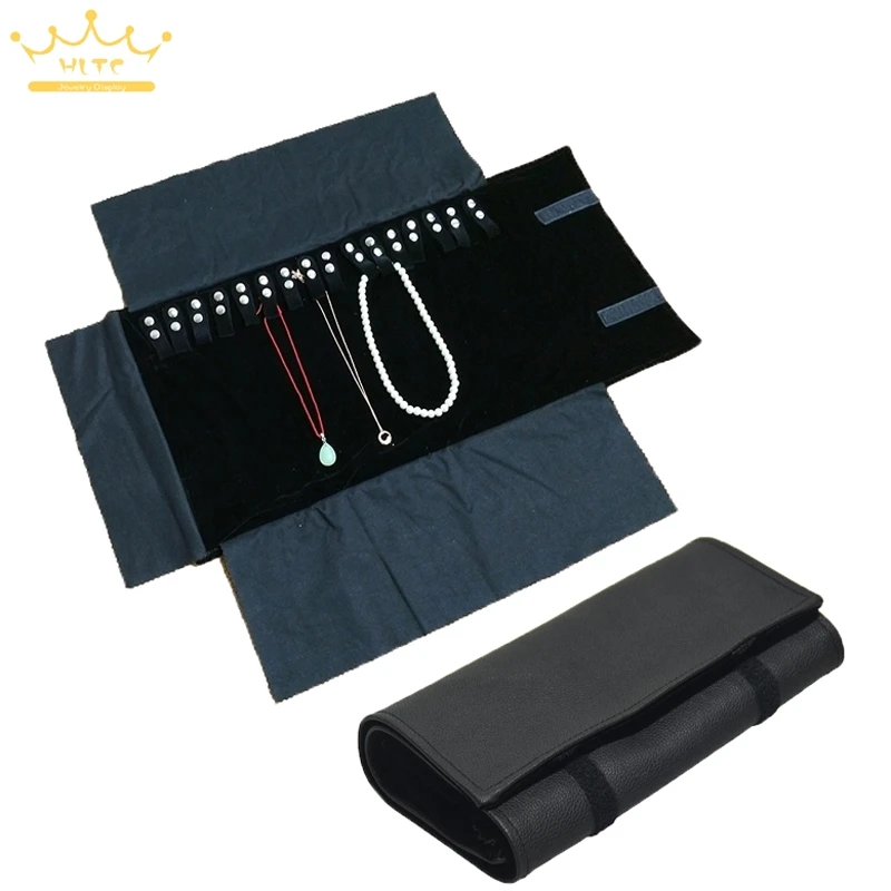 Мягкая сумка для ювелирных изделий переносной портативный корпус черный Органайзер из искусственной кожи Цепочки и ожерелья кулон