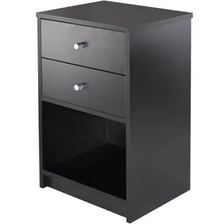 

40x30x60 см круглая ручка Ночная подставка с двумя ящиками черный