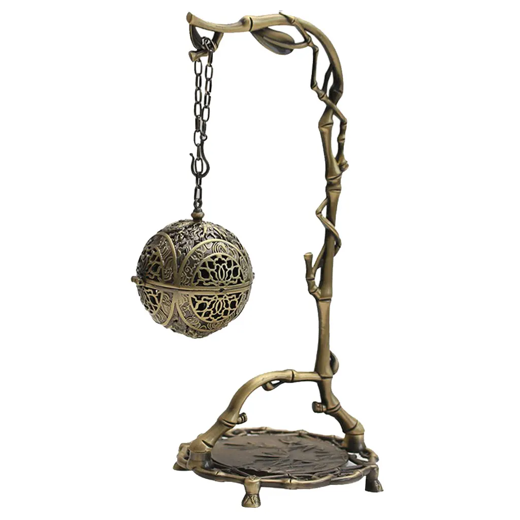 Alloy Dragon Bamboo Backflow Incense Burner Holder Chinese,Improve Home Fragrance - Bronze