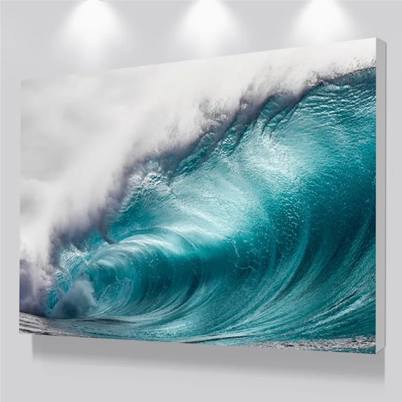 big size canvas art,modern wave seascape painting,cuadros decoracion