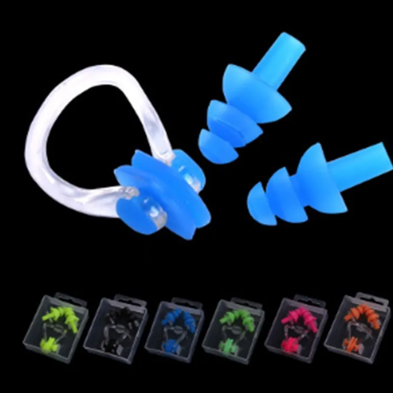 

Soft waterproof silicone swimming nose clip earplugs set surfing diving piscina adult swimming pool accessories earplugs water