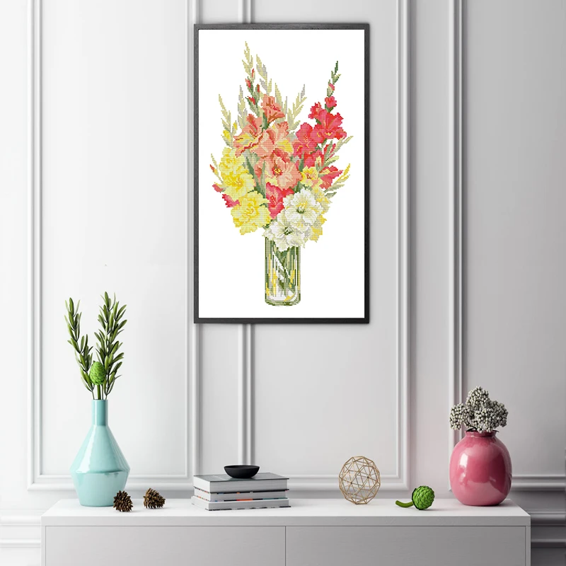 Joy Sunday Gladiolus цветы вышивка крестиком узоры холст 11CT 14CT Счетный Набор для вышивки крестиком для вышивки DMC DIY рукоделие