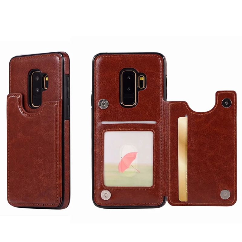 S10e PU Leather Case with Card Pocket for Samsung Galaxy S7 edge S8 S9 S10 plus Note 8 9 Phone Stand Holder |