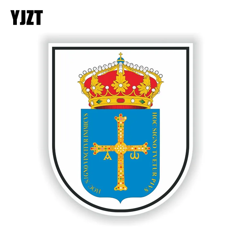 YJZT 9 2 см * 11 1 Escudo De Asturias наклейка герб испанская Автомобильная на шлем аксессуары