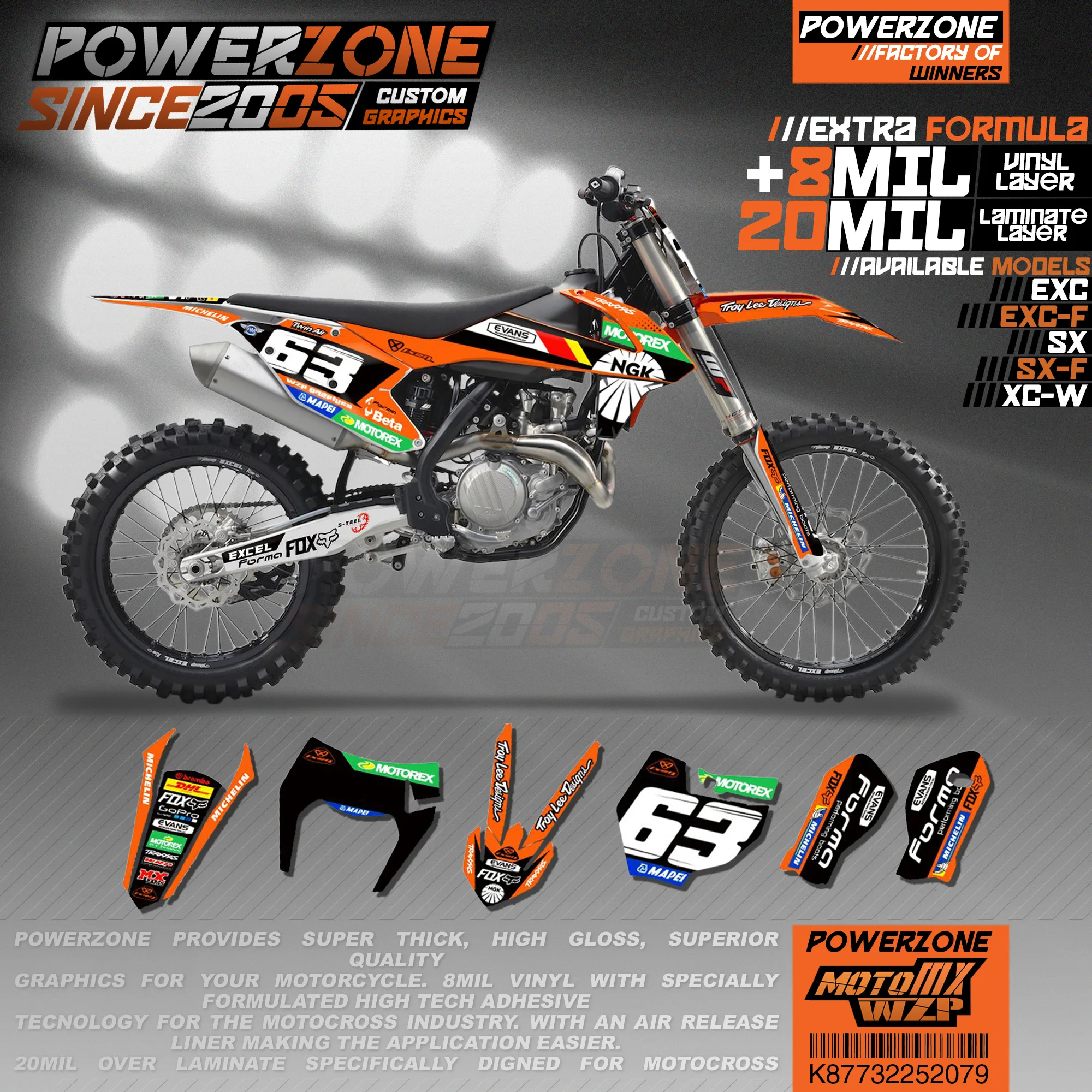 FOR KTM SX SX-F 2013-2015 CUSTOM GRAPHICS KIT STICKERS MOTOCROSS DECALS MX