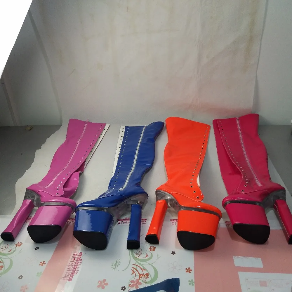 Sexy 18-centimeter-square over-the-knee boots, stage walking shoes, nightclub pole dancing Dance Shoes