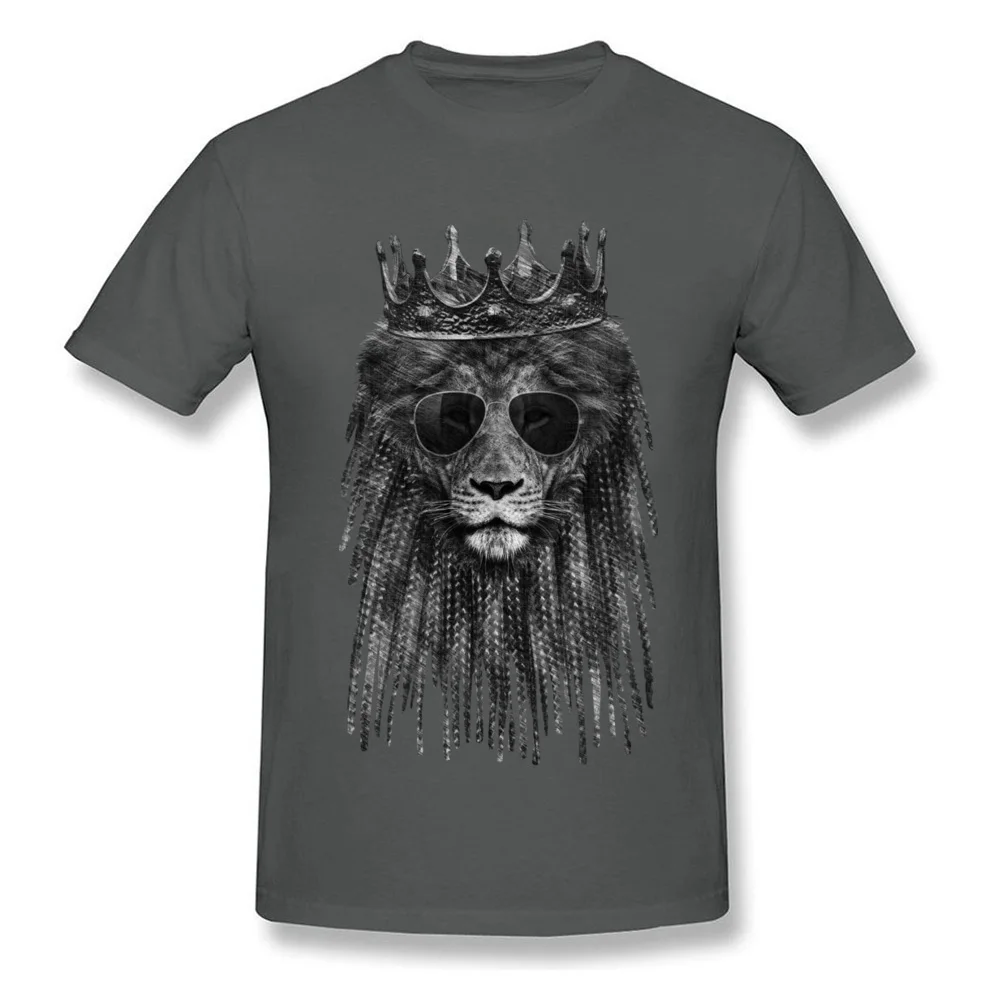 LION is KING Top T-shirts for Men Unique Summer Fall Tops Tees Short Sleeve Coupons Casual Tee Shirt O-Neck 100% Cotton LION is KING carbon