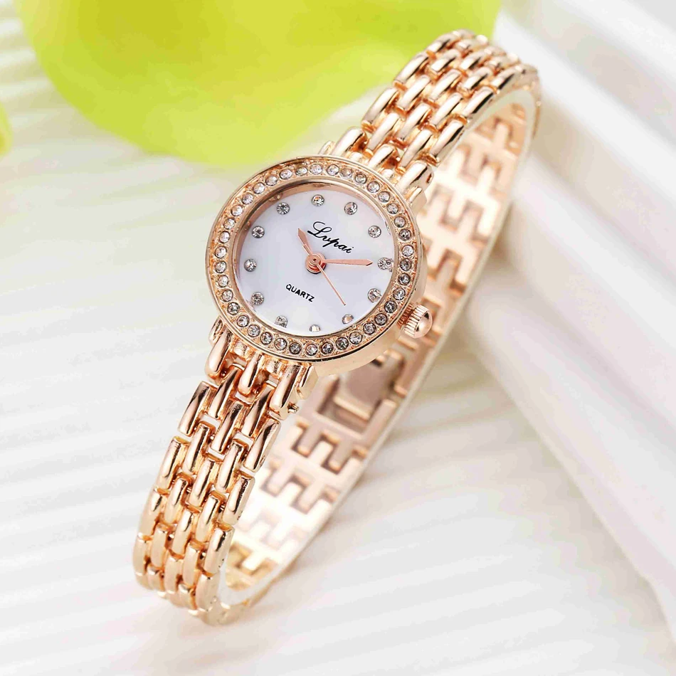 

Lvpai Brand Fashion Bracelet Watch Women Alloy Luxury Watch Quartz Wristwatch Classic Gold Ladies Casual Business Watch