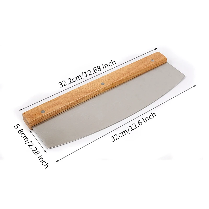 Pizza Cutter Stainless Steel Wood Handle Pizza Cutter Cake Bread Round Knife Cutter Pizza Baking Tools