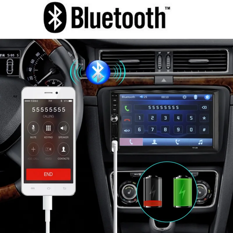 Сенсорный экран автомобиля радио mp5 плеер Bluetooth FM USB AUX в аудио стерео Поддержка Камера заднего вида 2 din Зеркало Ссылка