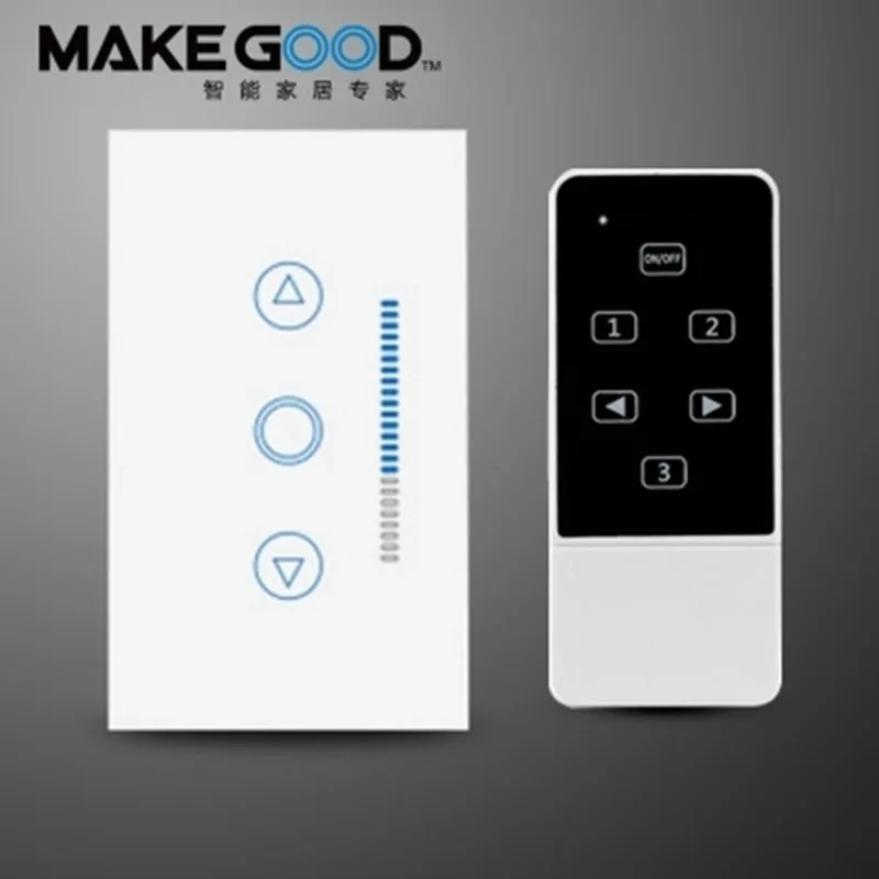 Makegood US Standard Touch Switch Crystal Glass Panel with LED indicator Smart Dimmer Remote Control Light | Обустройство дома