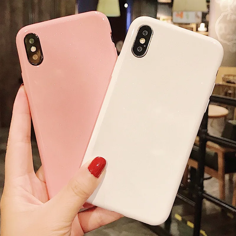 Блестящий чехол ярких цветов для iPhone X XR XS Max 7 8 6 6s Plus мягкий из ТПУ Samsung Galaxy S9 S8 S10 Lite